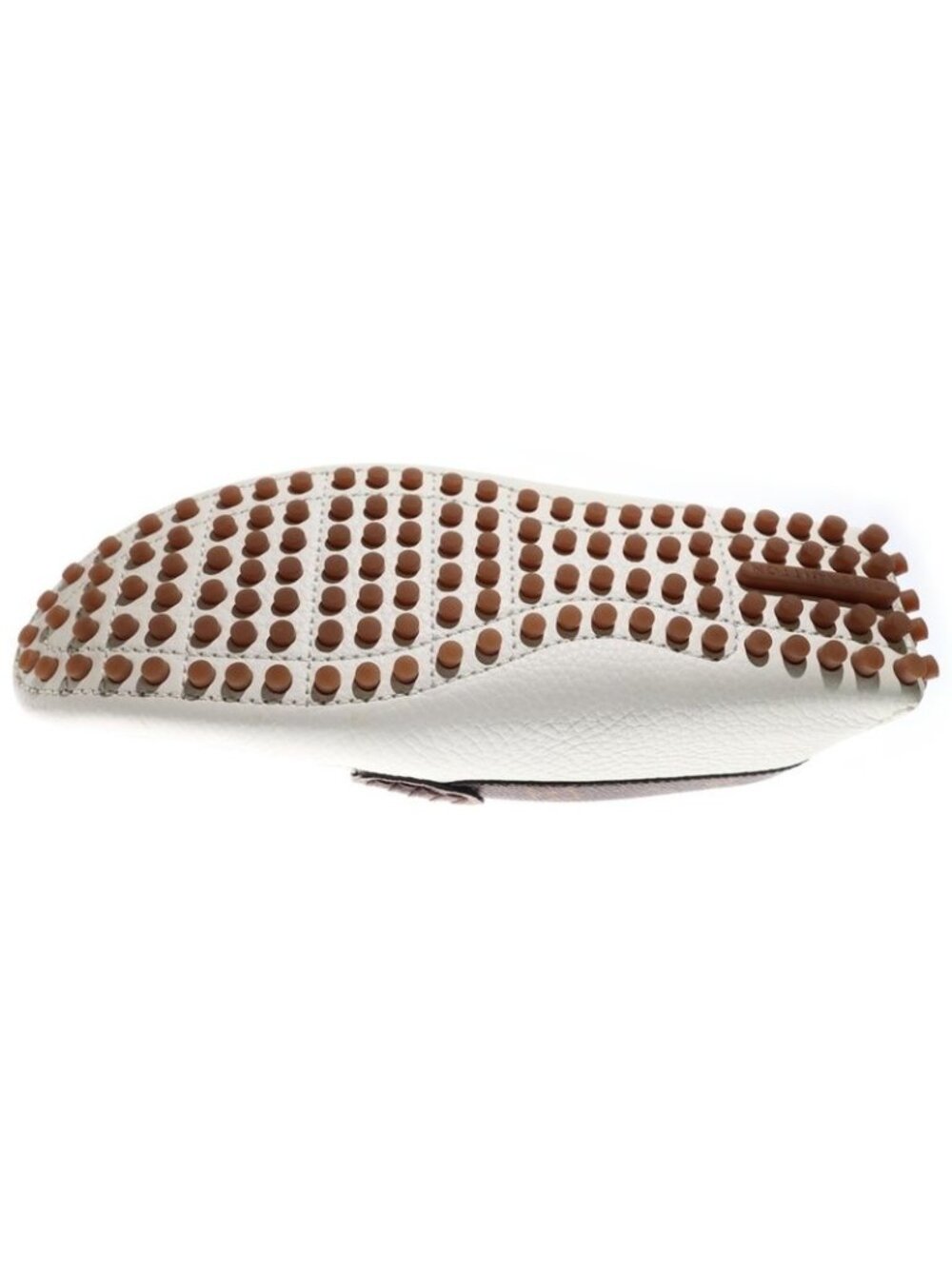 Louis Vuitton Monogram Logo Leather Loafers Driving Shoes White Brown - Picture 6 of 7